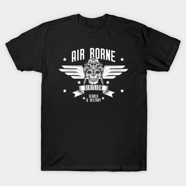 skull with wings airborne T-Shirt by Print On Demand✅